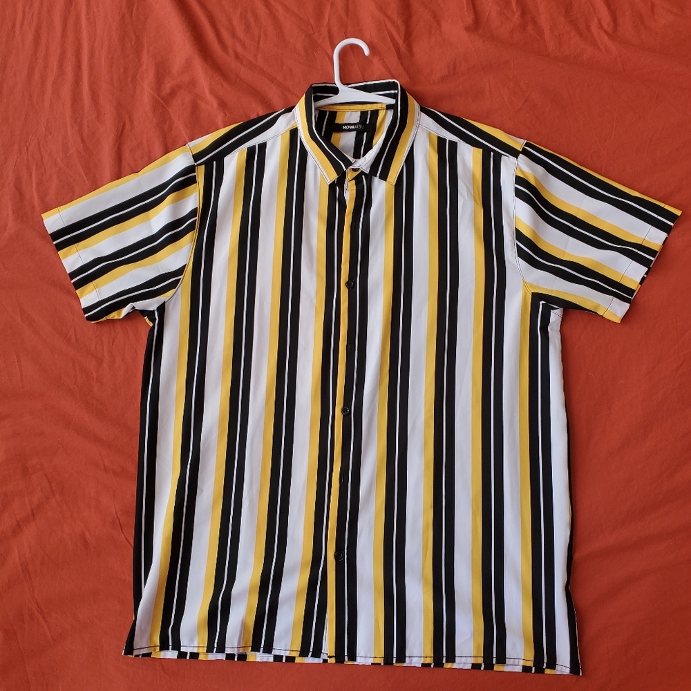Yellow And Black NovaMen Button-Up Shirt